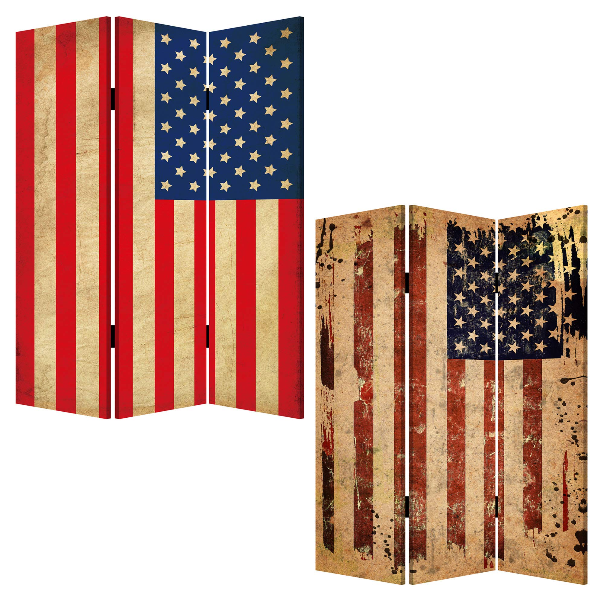 American Flag 3-Panel Room Divider - 6 Feet Tall Patriotic Folding Privacy Screen | Perfect for Home, Office & Events Decor