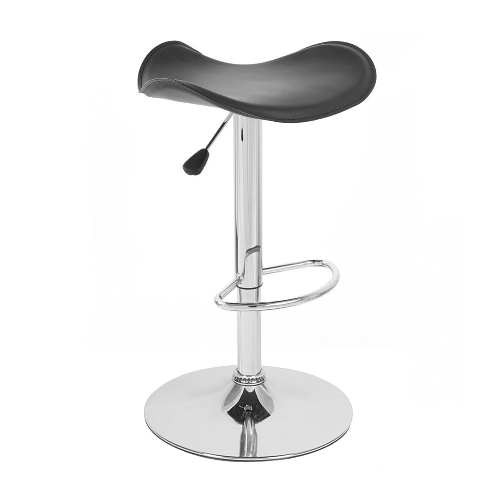 Gamma Contemporary Leather Adjustable Barstool - Black Licorice | Modern Kitchen & Bar Seating Solution