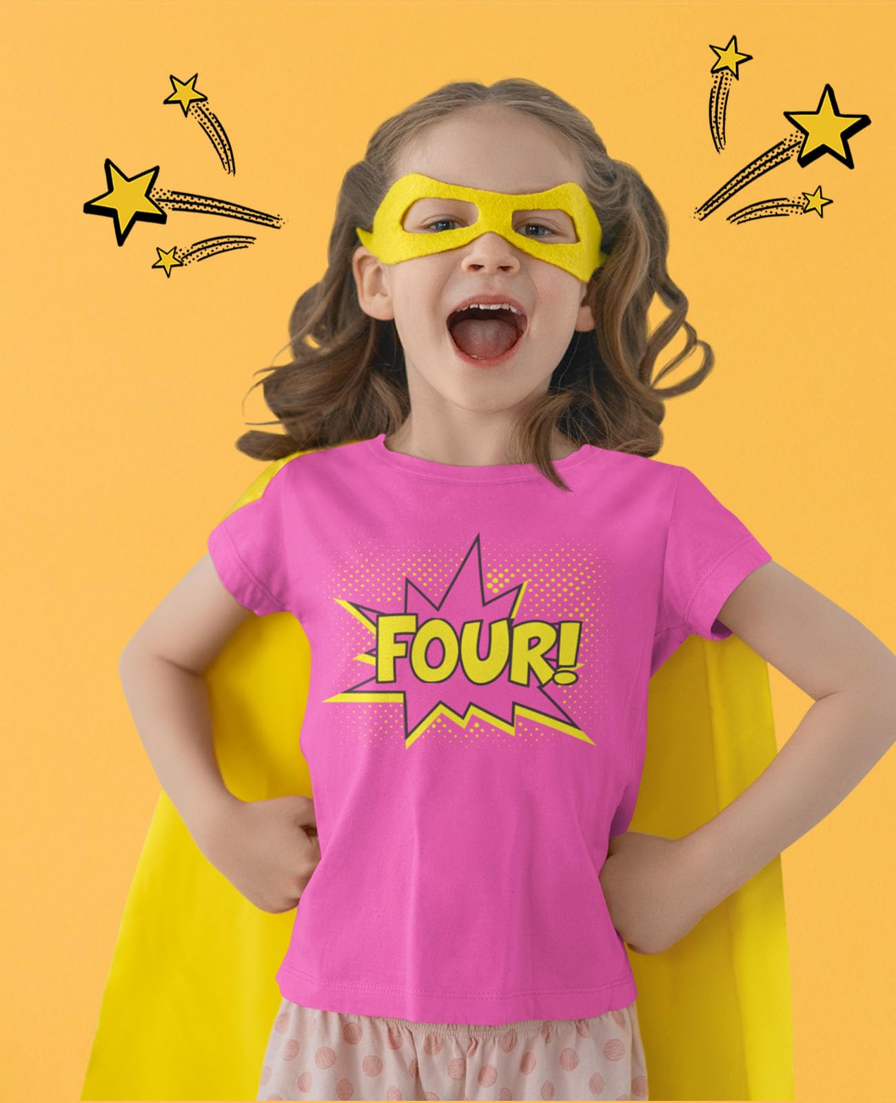 4th Birthday Shirt for Boys & Girls - Superhero Themed 4 Years Old Gift - Kids Party T-Shirt - Perfect for Birthday Celebrations, Photo Shoots & Special Occasions