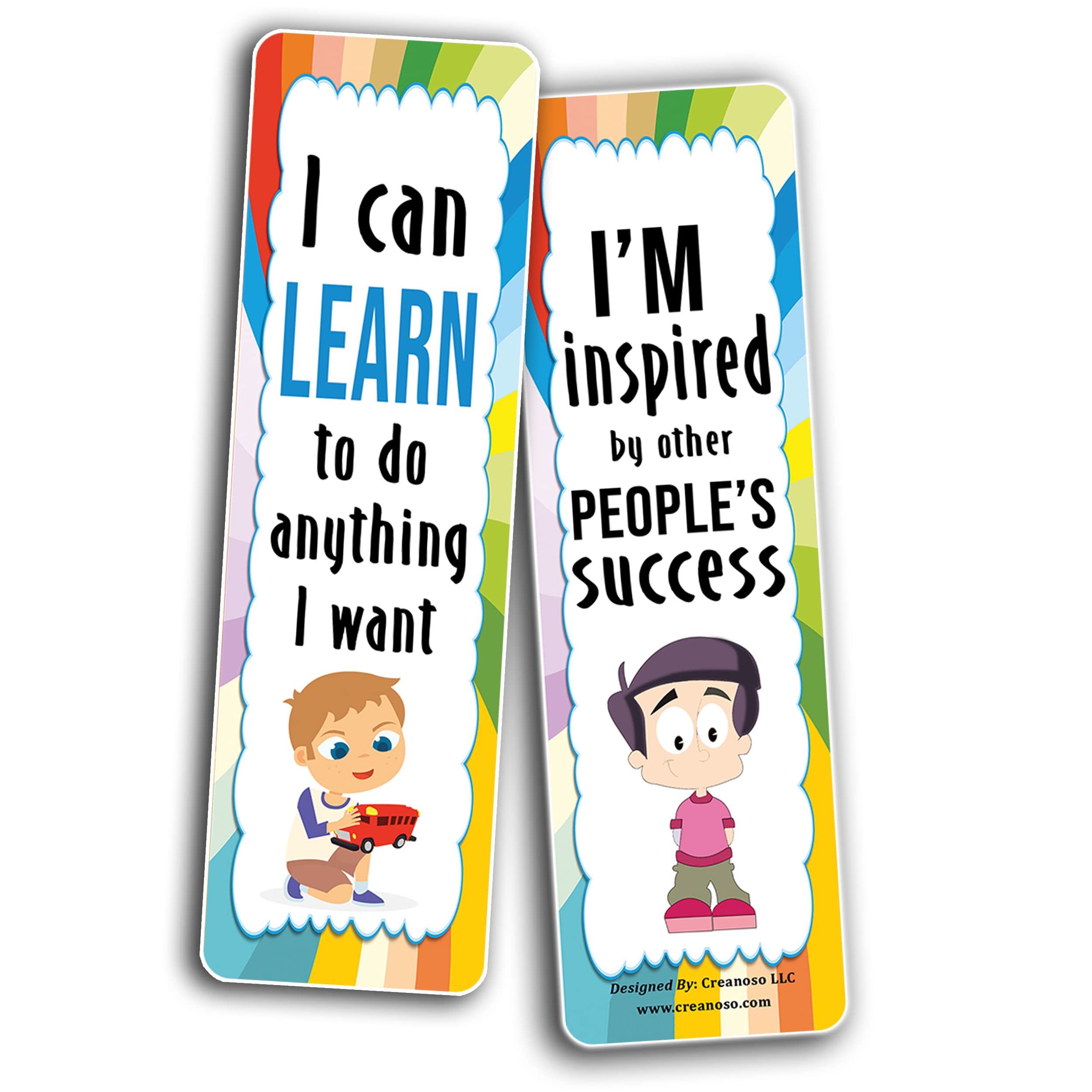 Growth Mindset Bookmarks for Kids & Teens – 10 Sets of 6 Inspirational Cards – Motivational Book Page Clippers – Perfect Gifts for Students, Readers & Book Lovers – Ideal for Classroom Rewards, Reading Incentives & Study Motivation
