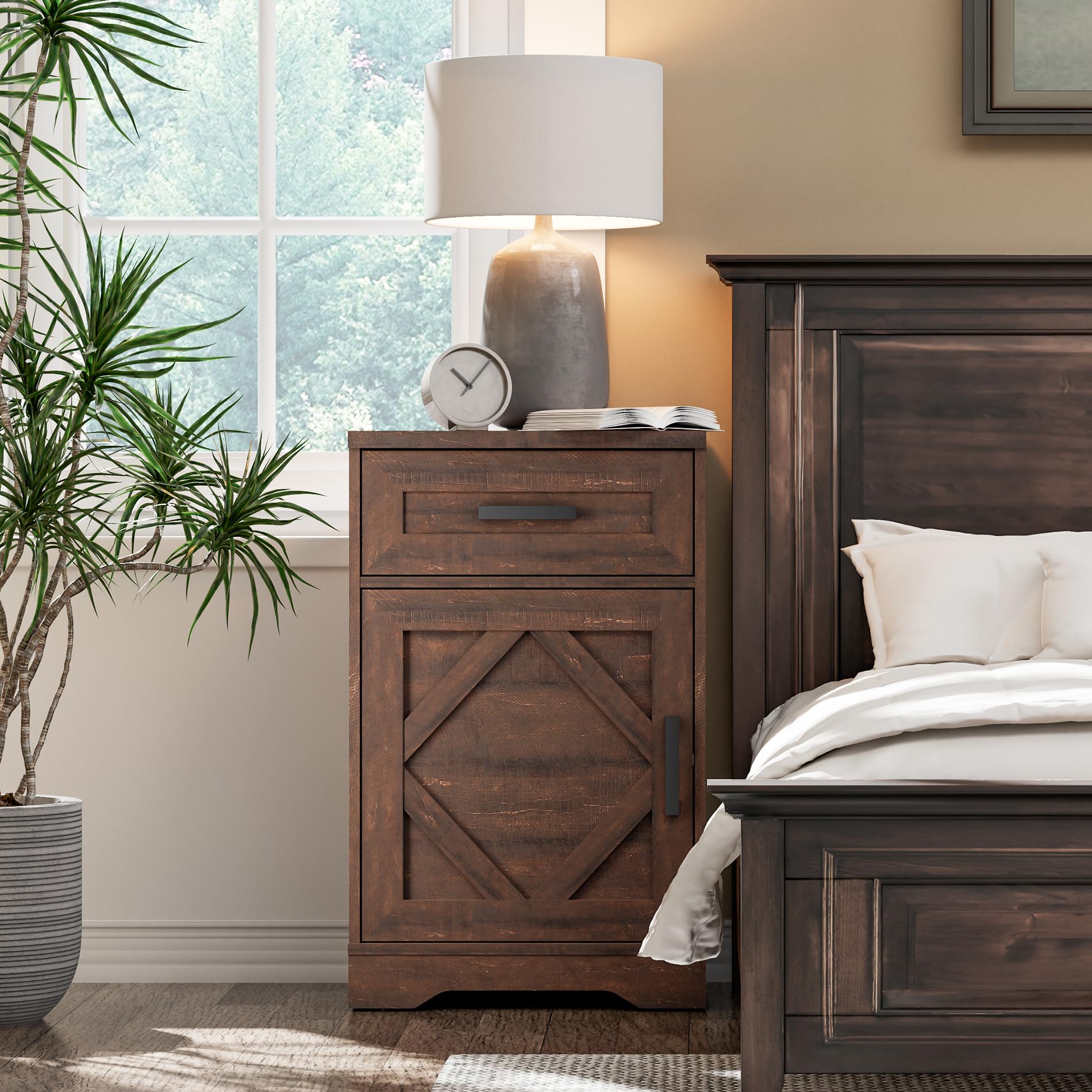 WAMPAT 2-in-1 Extra Wide 9-Drawer Dresser with Door - Brown Bedroom Storage Organizer - Set of 2 Chest of Drawers for Living Room, Hallway, Nursery (66.8
