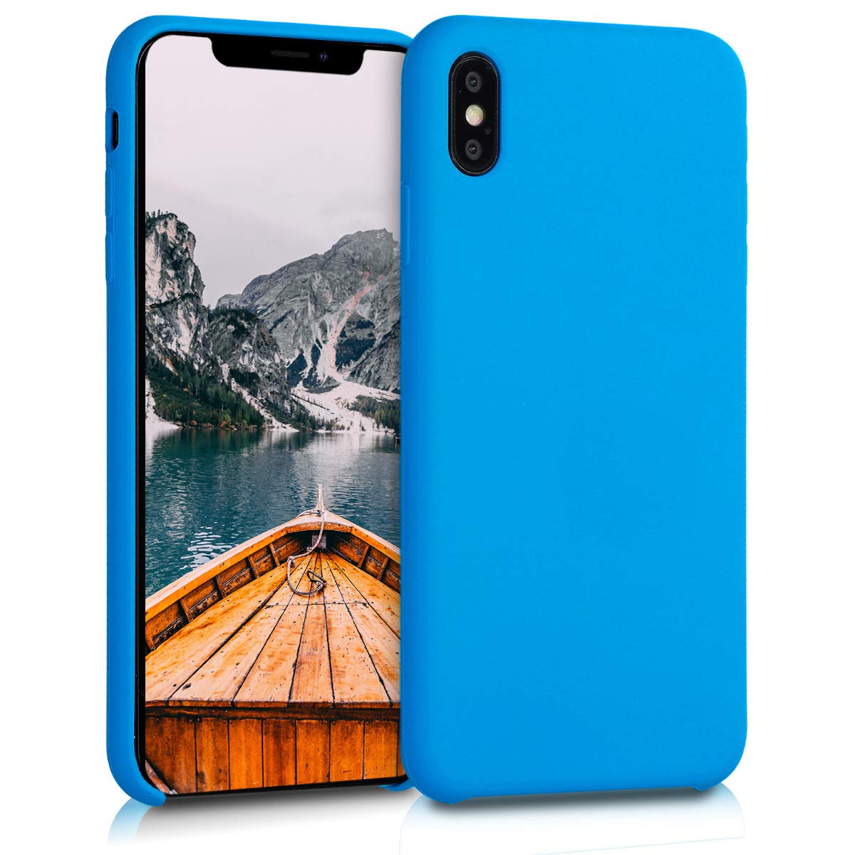 kwmobile TPU Silicone Case for Apple iPhone Xs Max - Soft Protective Phone Cover in Radiant Blue | Shockproof & Scratch Resistant for Everyday Use, Work & Travel