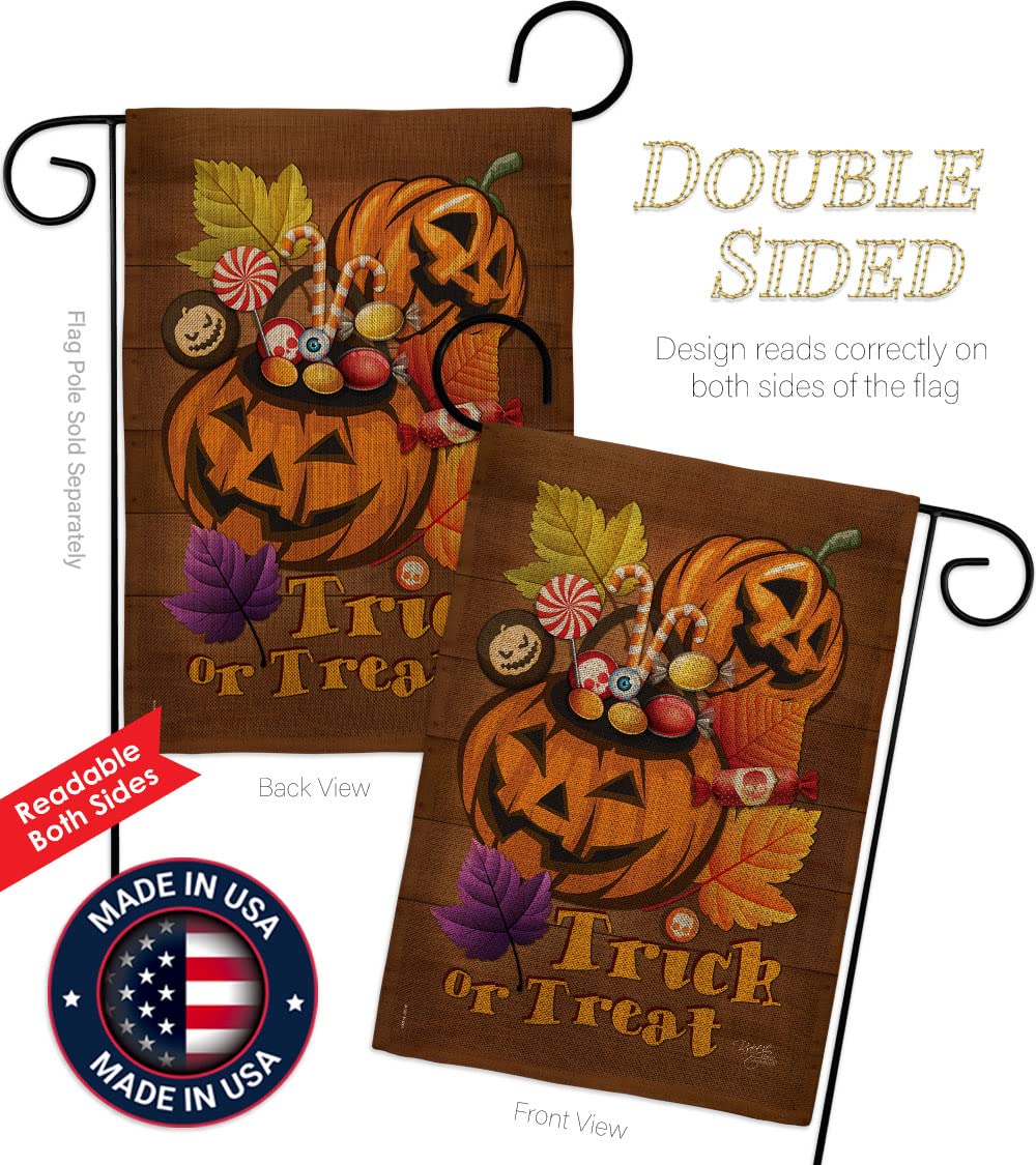 Halloween Pumpkin Garden Flag - Fall Decor with Stand for Yard & Home