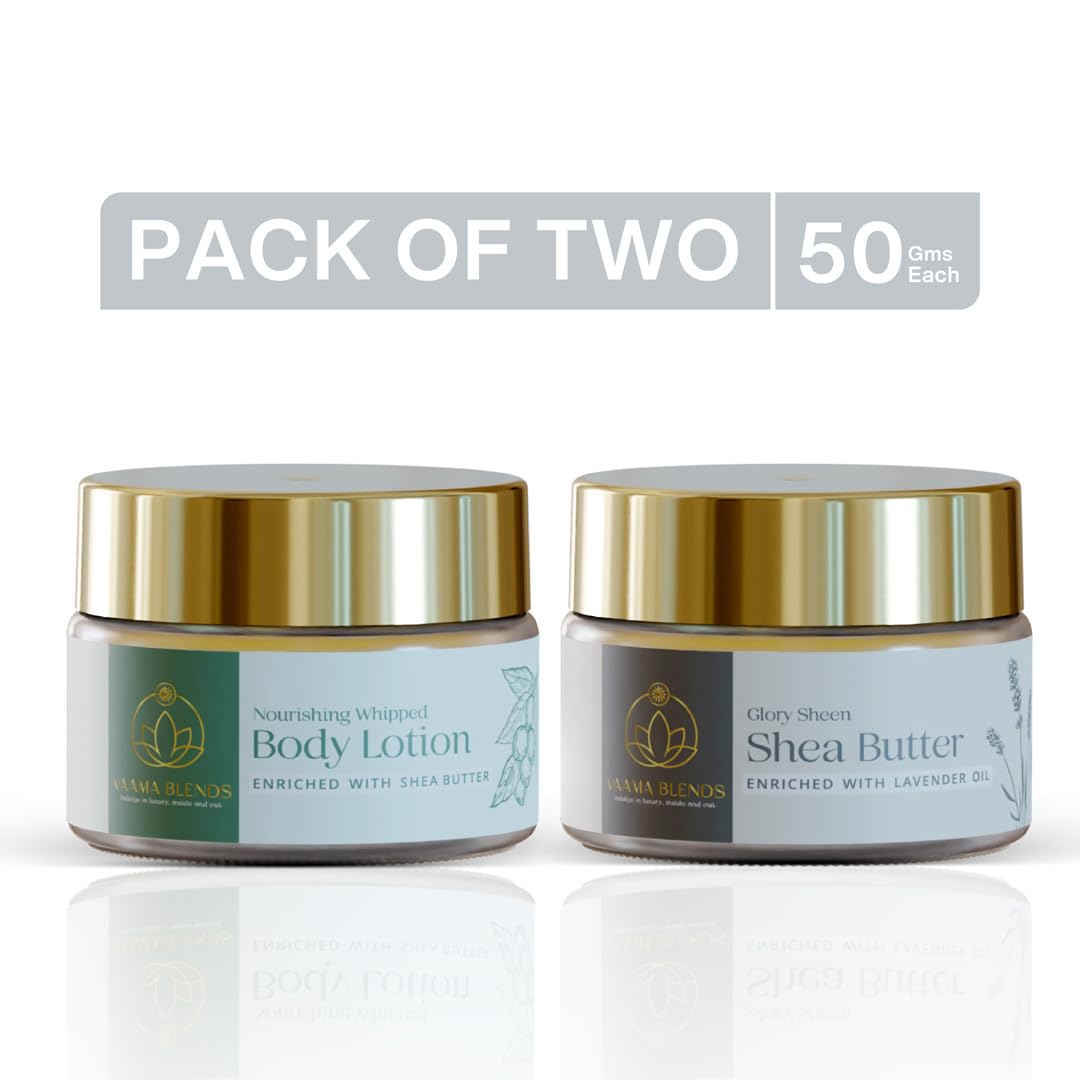 Vaama Blends Shea Body Butter & Body Polishing Kit - Deep Nourishing Moisturizer for Dry Skin, Hydrating Skin Care Combo (Pack of 2) | Perfect for Daily Hydration, Spa Day & Winter Skin Care Routine