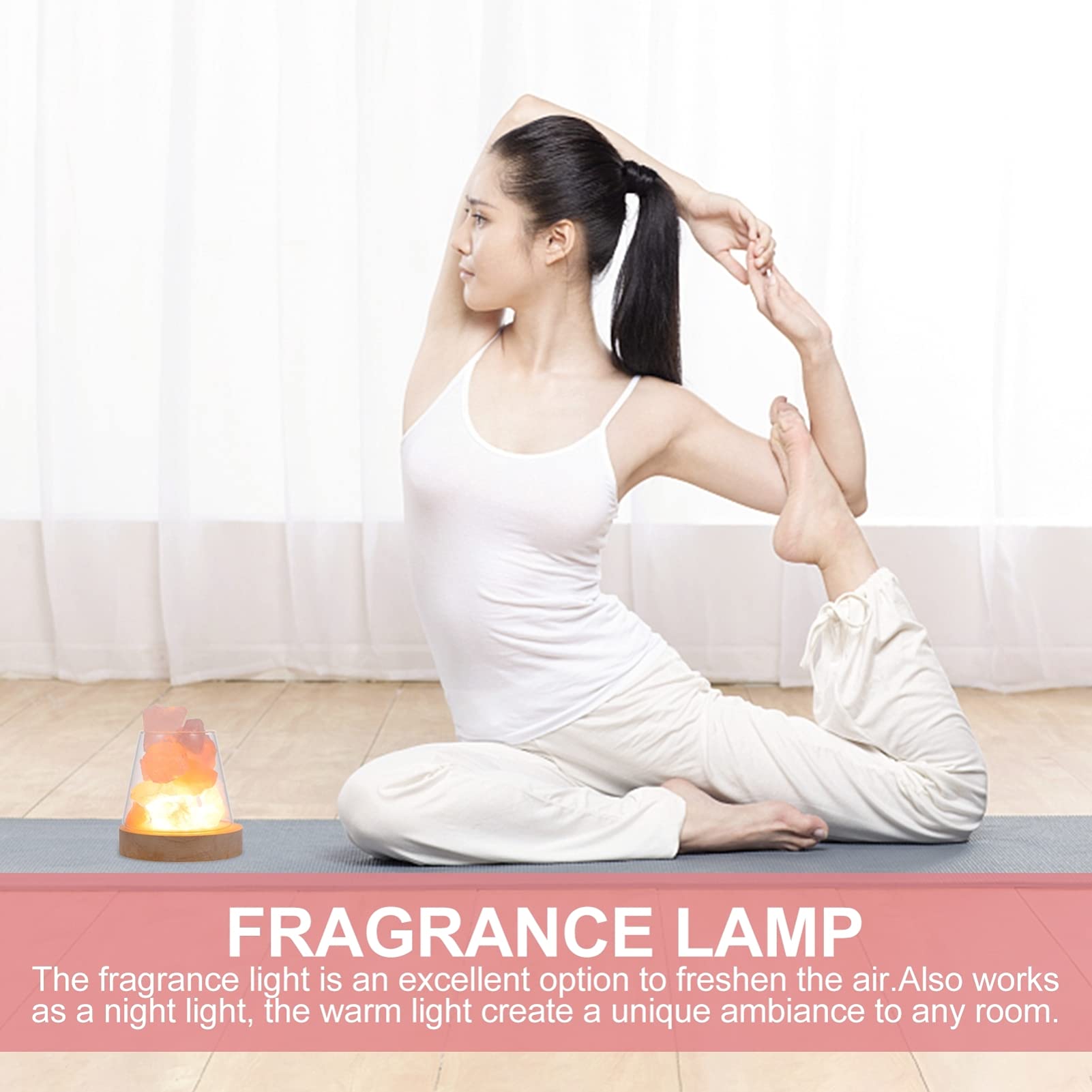 Healifty Natural Essential Oils Diffuser with USB & LED Light Modes - Aromatherapy Salt Rock Lamp for Desk, Bedroom, Living Room | Perfect for Relaxation, Yoga, Meditation & Home Decor