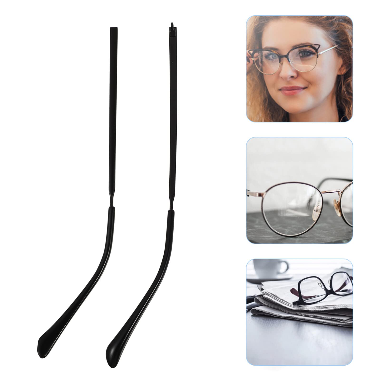 Holibanna Metal Glasses Arm Replacement - Sunglasses Frame Temples Repair Parts (Black) | Durable Eyeglass Accessories for Men & Women | Perfect for Broken Glasses Repair & DIY Projects