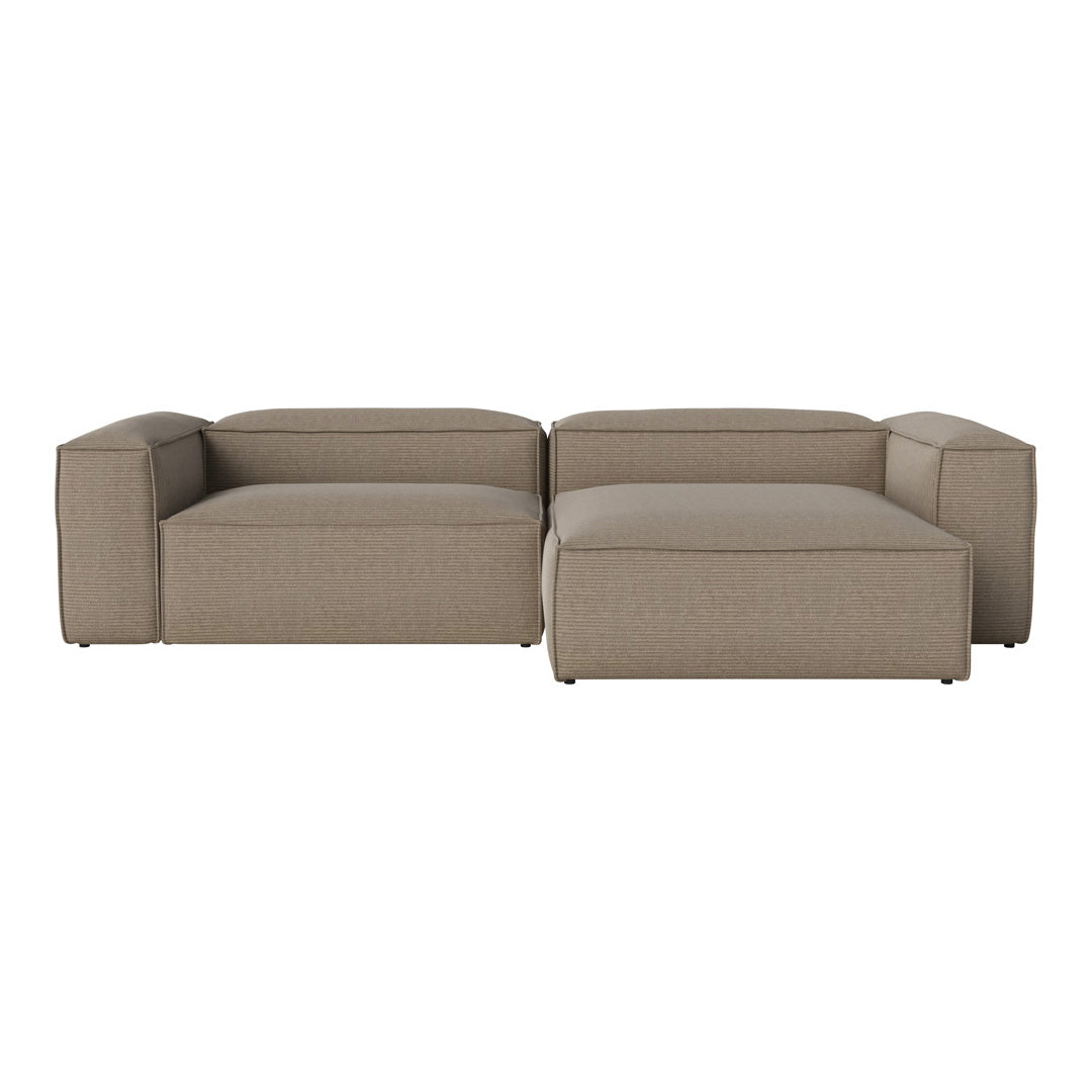 Cosima 2-Seater Sofa with Chaise Lounge - Modern Fabric Sectional Couch for Small Spaces, Living Room & Apartment Furniture (Gray) - Perfect for Relaxing, Entertaining & Small Space Living