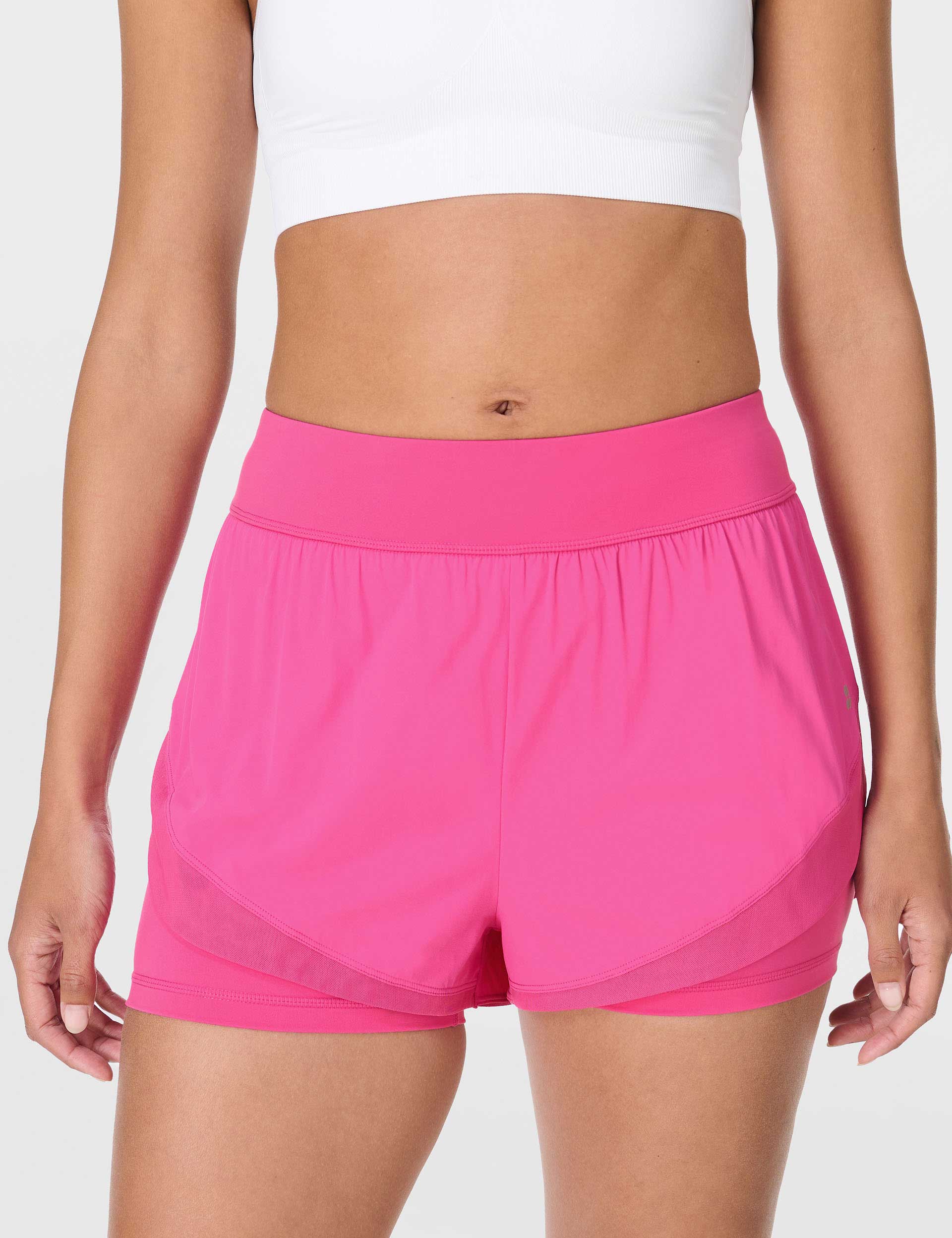 Tempo Run Shorts for Women - Lightweight & Breathable Fuchsia Pink Running Shorts - Perfect for Jogging, Gym Workouts & Outdoor Activities