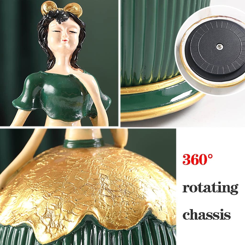 Creative Rotating Resin Tissue Box Cover - Unique Girl Statue Design, Multifunctional Desktop Napkin Holder & Paper Dispenser (Red) - Perfect for Home Decor, Office Desk Accessories, and Gift Ideas