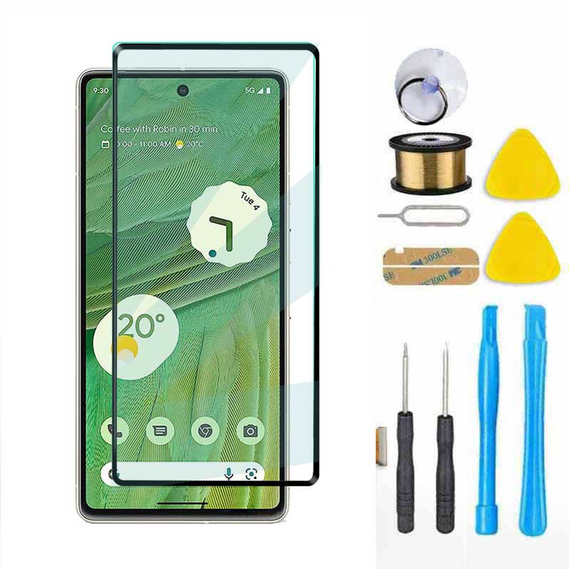 Google Pixel 7 Pro Tempered Glass Screen Protector Replacement Kit - Premium Repair Tools for Cracked/Damaged Screens - Perfect for DIY Phone Repair at Home or Office