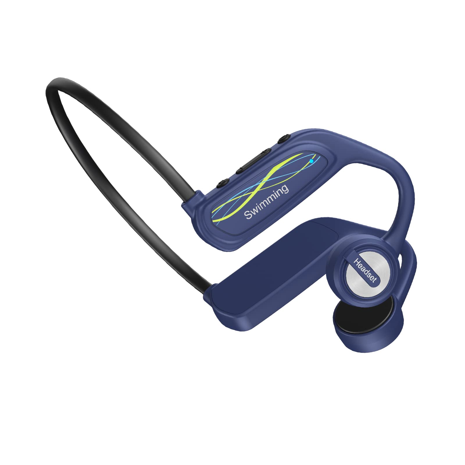 Wireless Bone Conduction Headphones with 16GB MP3 Player, IPX8 Waterproof Bluetooth Sport Headset - HD Stereo Sound, Open Ear Design for Swimming, Running, Cycling & Gym Workouts (Blue) - Perfect for Outdoor Activities & Water Sports