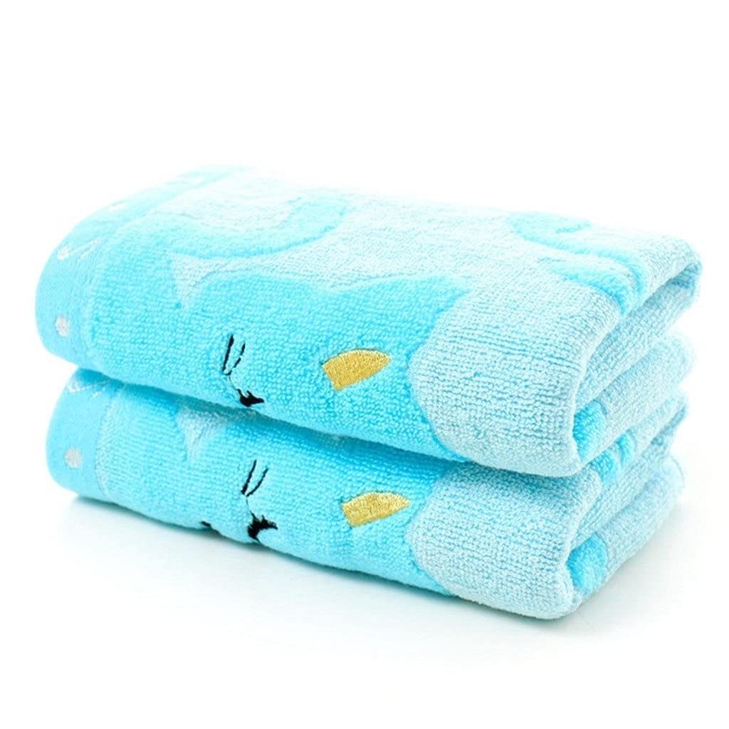 Soft Baby Washcloth for Newborns - 100% Cotton Bath Towel & Shower Cloth for Infants (Blue) - Gentle Skin Care for Bath Time, Face Wiping & Delicate Cleaning