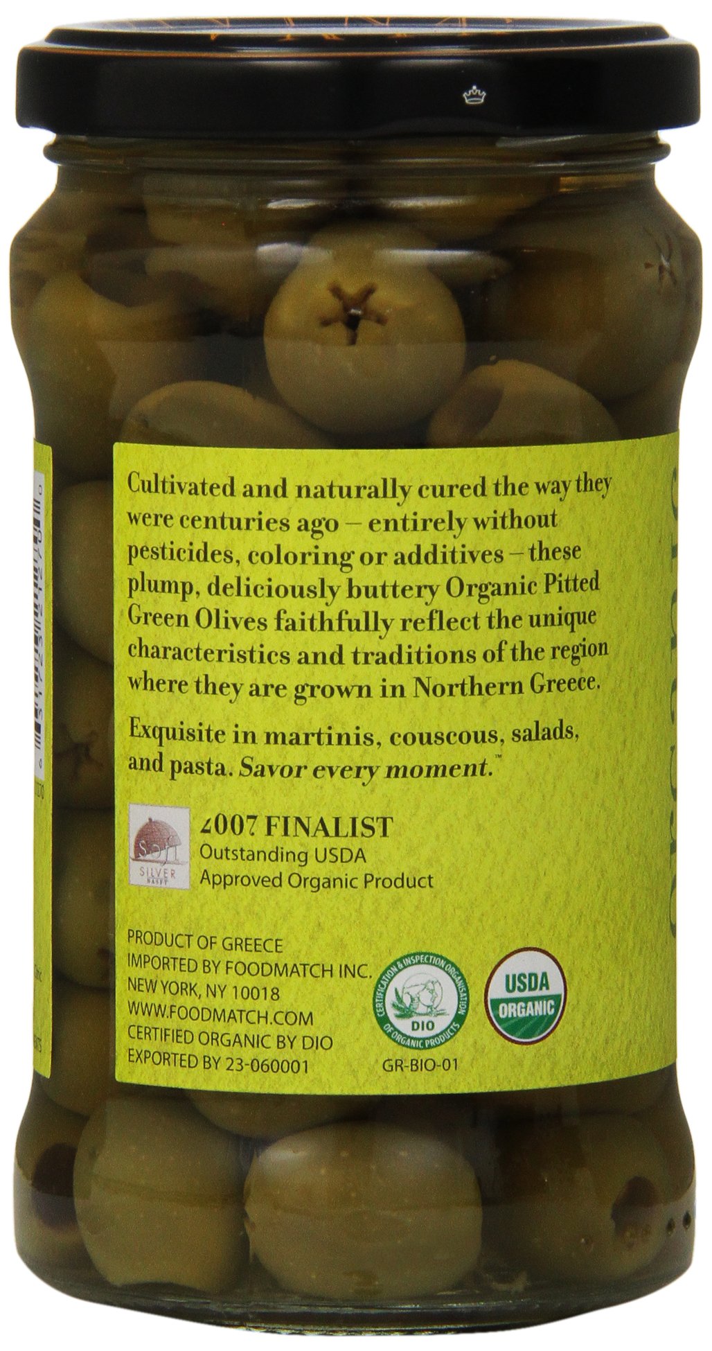 Divina Organic Pitted Green Olives - 5.3 oz Jar | Premium Mediterranean Snack for Salads, Charcuterie Boards & Healthy Recipes