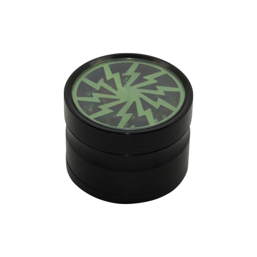 4-Piece Lightning Bolt Herb Grinder - Premium Metal Spice Crusher with Pollen Catcher - Perfect for Grinding Herbs, Spices & Tobacco - Ideal for Cooking, Baking & Smoking Accessories