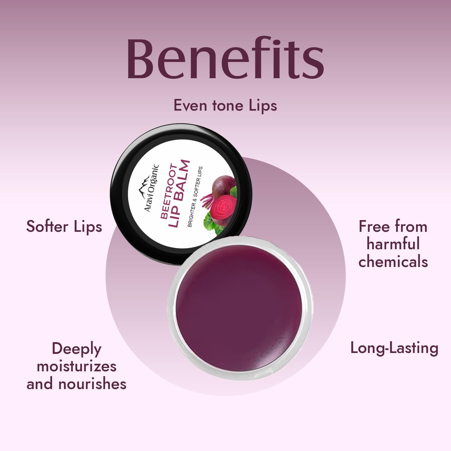 Organic Beetroot Lip Balm with Shea Butter & Cocoa Butter - Moisturizing Treatment for Dry, Chapped Lips - Natural Lip Care with Beetroot Extract - 8g Red - Perfect for Winter Skincare & Daily Hydration