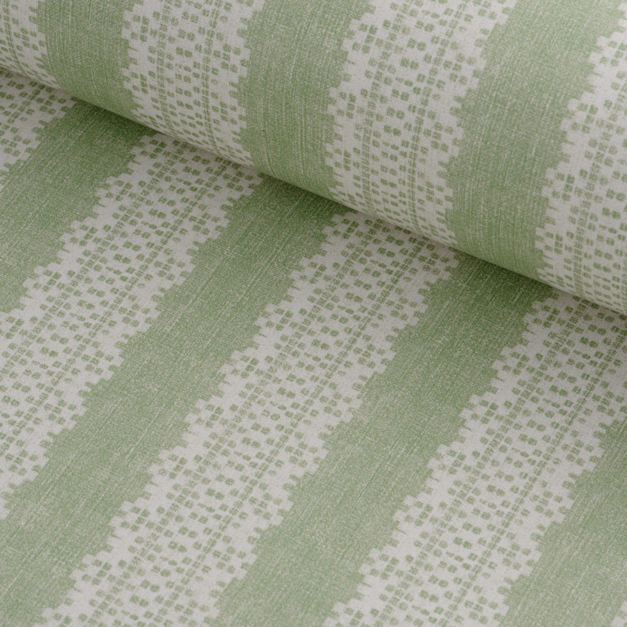 Torchon Stripe Wallpaper - Peel & Stick Removable Wallpaper Samples in Granny Smith Green | Perfect for Nursery, Bedroom, and Home Office Decor