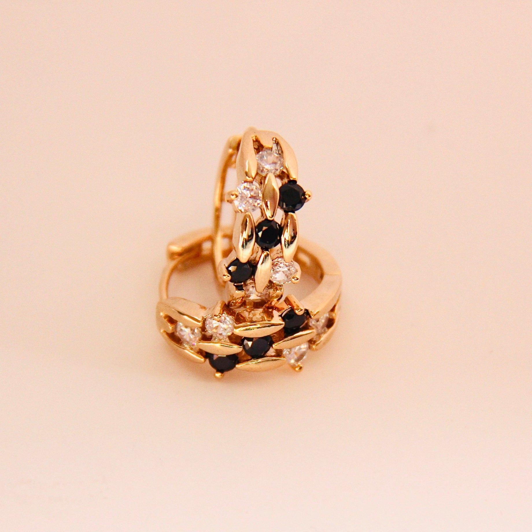 Black Zircon Huggie Earrings for Women - Dainty & Stylish Hoop Earrings for Everyday Wear, Work & Special Occasions