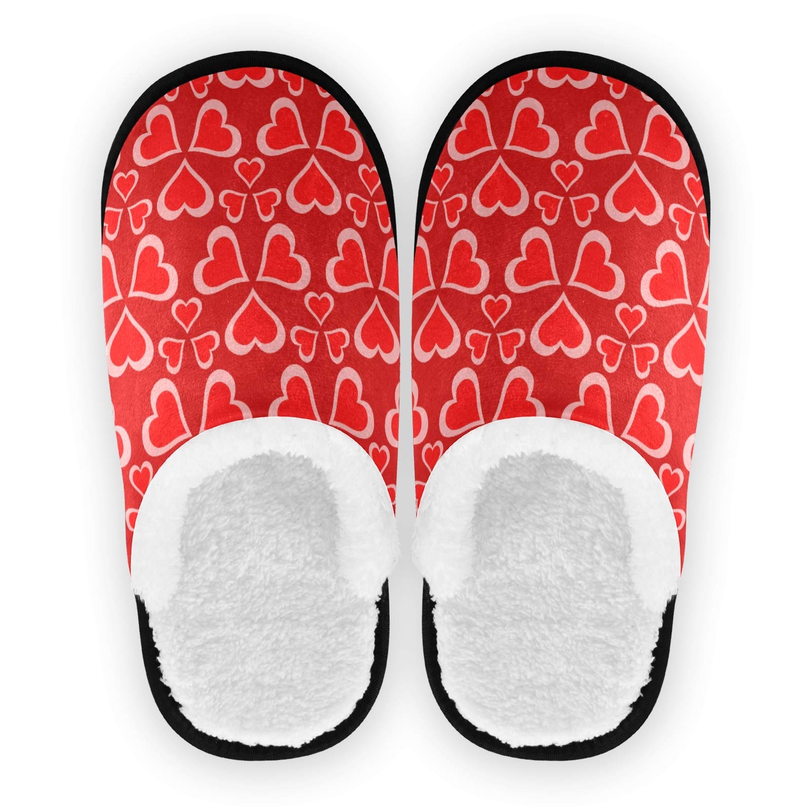 Bolaz House Slippers - Cozy Non-Slip Valentine's Day Heart Design Spa Slippers for Women & Men - Perfect for Home, Travel, Hotel & Relaxation - Warm & Comfortable Indoor/Outdoor Footwear