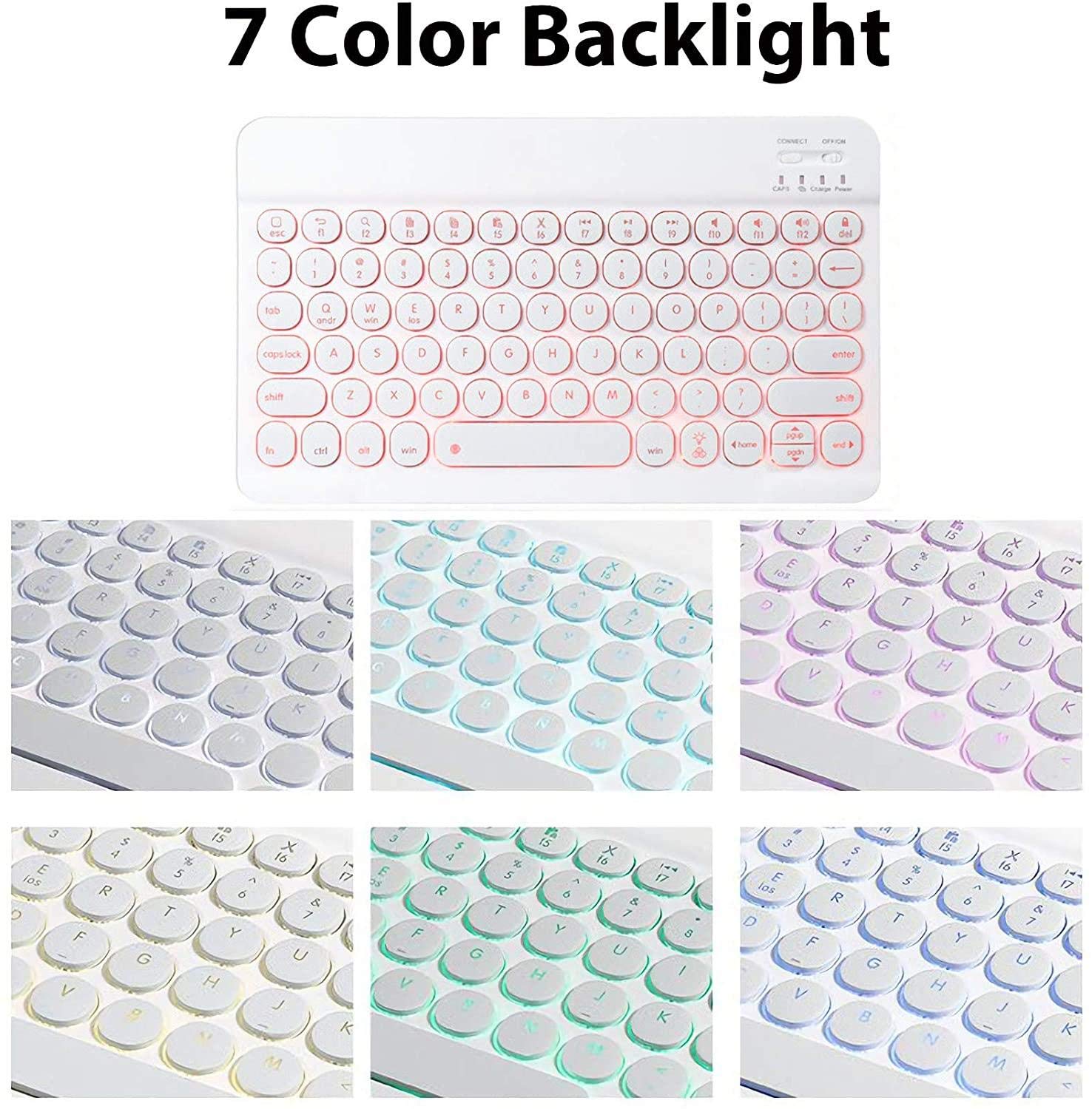 2020 iPad Air 4 10.9-inch Keyboard Case with Backlit Detachable Keyboard - 7 Color Options, Slim Folio Smart Cover Compatible with iPad Air 4th Gen (Supports Apple Pencil Charging) | Gray with White Keyboard | Perfect for Work, Study & Travel