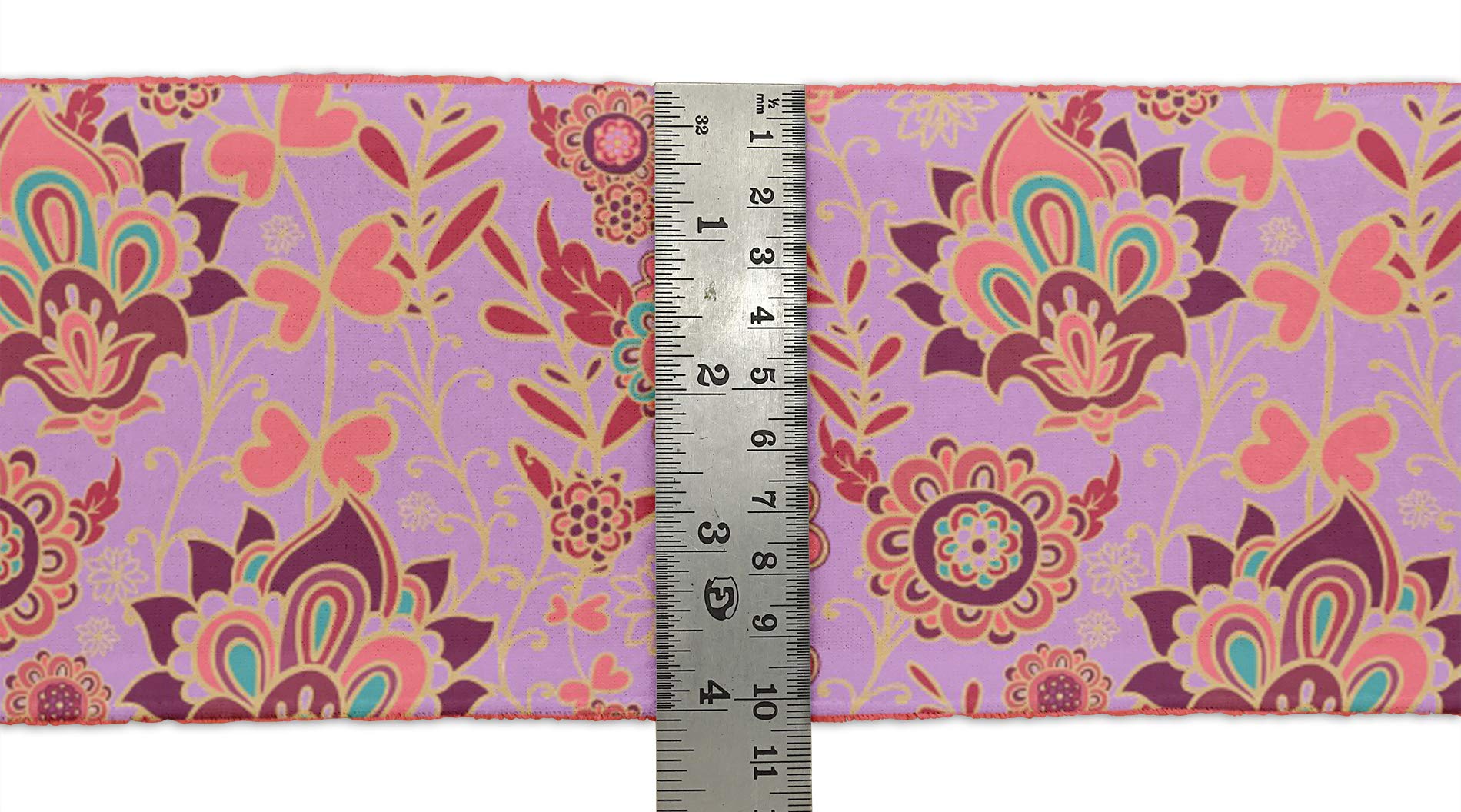 Purple Leaves & Floral Velvet Ribbon Trim - 9 Yards, 3 Inches Wide - Premium Craft Lace for Sewing, DIY Accessories, Gift Wrapping & Home Decor | IndianBeautifulArt IBA