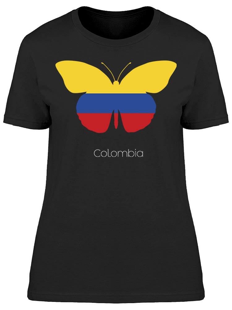 Colombia Flag Butterfly Print T-Shirt for Women - Stylish & Comfortable Casual Wear for Outings & Travel