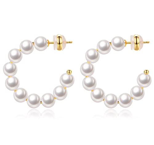 20mm-C-Shaped Pearl Earrings
