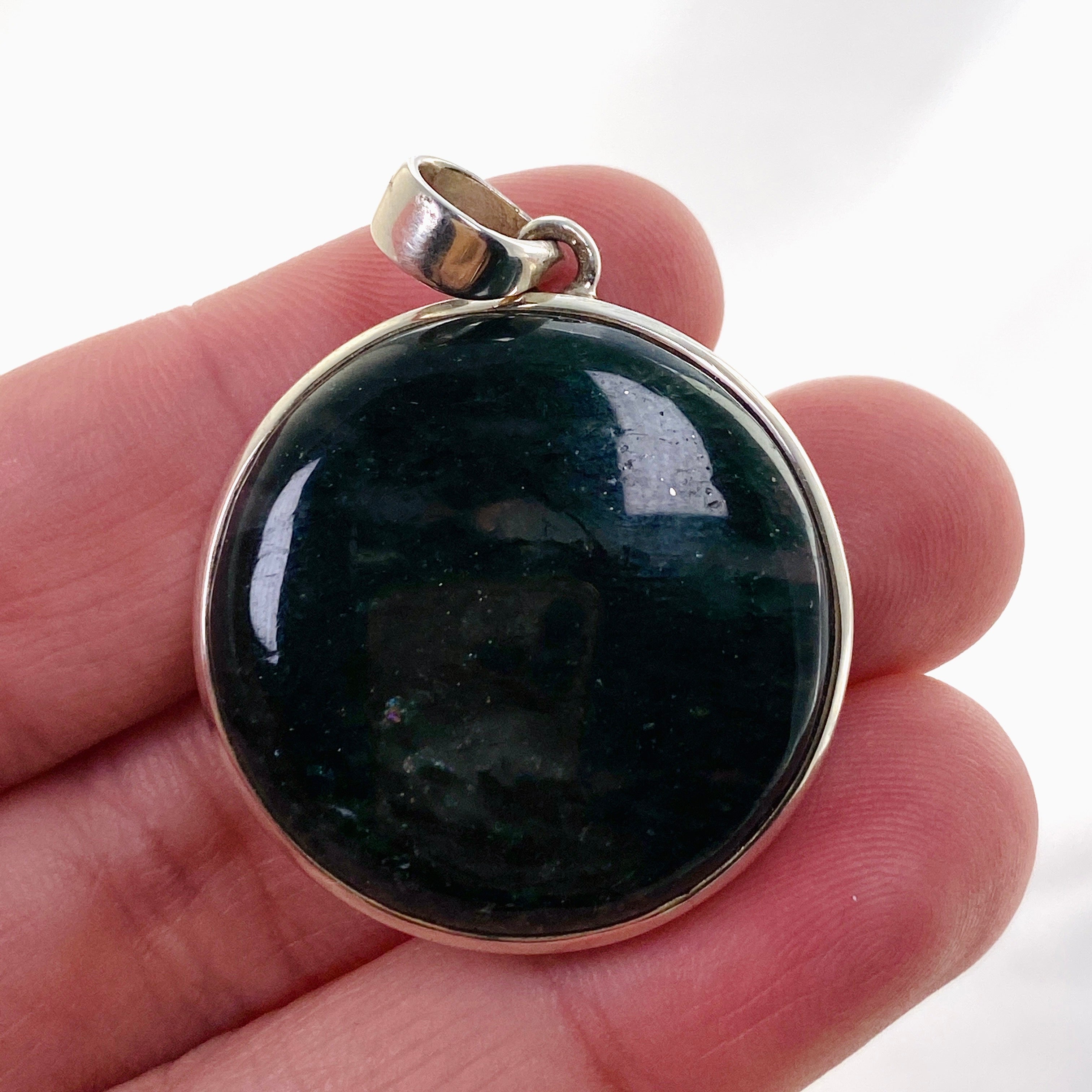 Natural Green Aventurine Round Cabochon Pendant Necklace - PPGJ846 - Perfect for Meditation, Yoga & Spiritual Jewelry Gifts