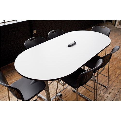 Safco Vy Plastic Bistro Height Sled Base Chair 4295 - Lightweight Stackable Bar Stool for Kitchen, Cafe & Restaurant Dining - Perfect for Home, Office & Commercial Use