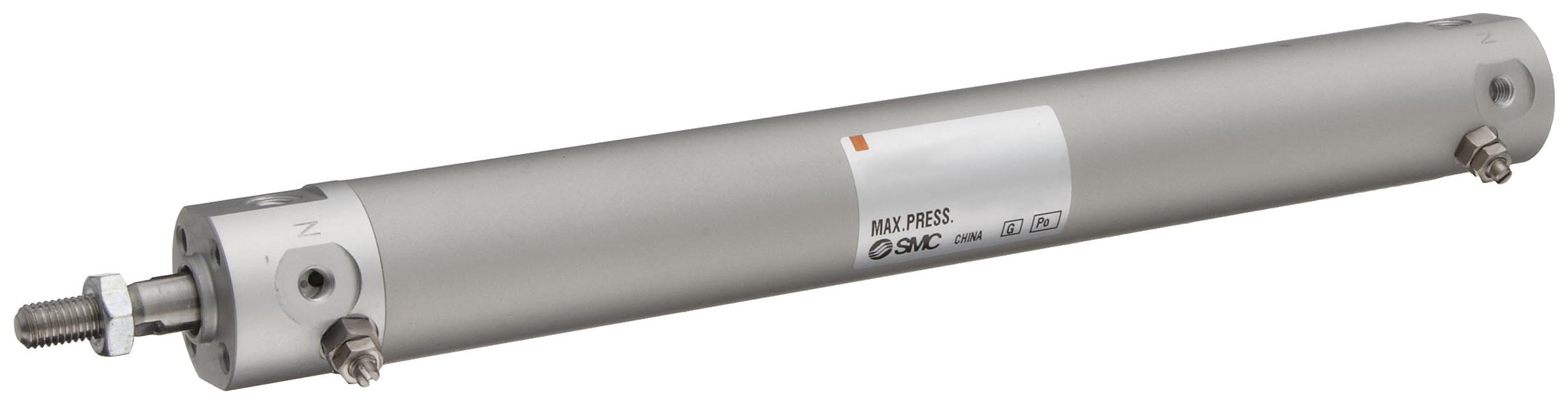 SMC NCDGBA20-0800 Aluminum Air Cylinder - Double Acting Round Body with 3/4