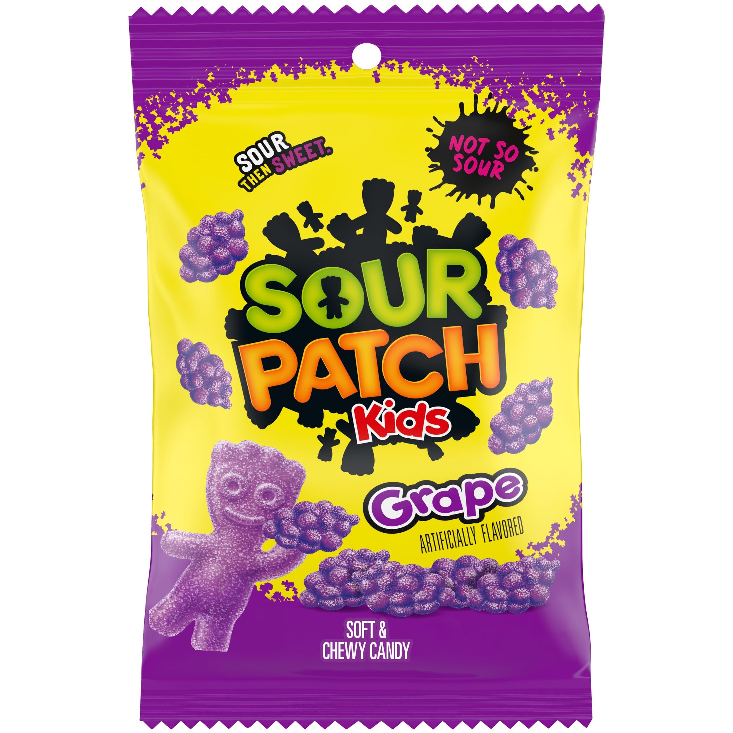Sour Patch Kids Grape Soft & Chewy Candy - 8.02 oz Pack - Sweet & Tangy Sour Candy for Parties, Movies & Snacking