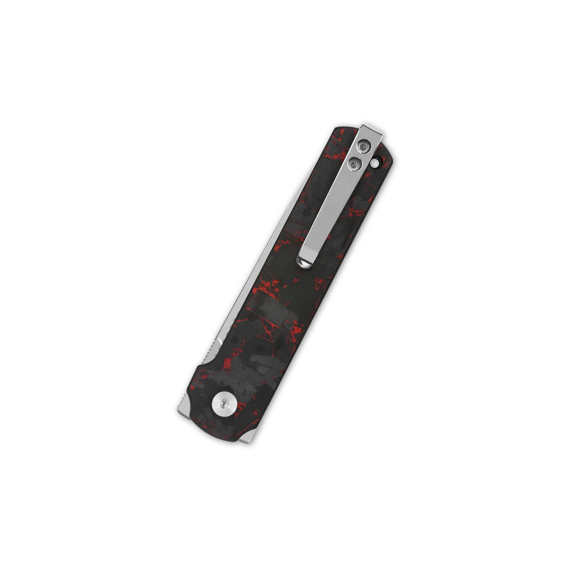 QSP Lark Pocket Knife - 14C28N Stainless Steel Blade with Shredded Carbon Fiber & G10 Handle - EDC, Camping, Hiking & Outdoor Survival Tool