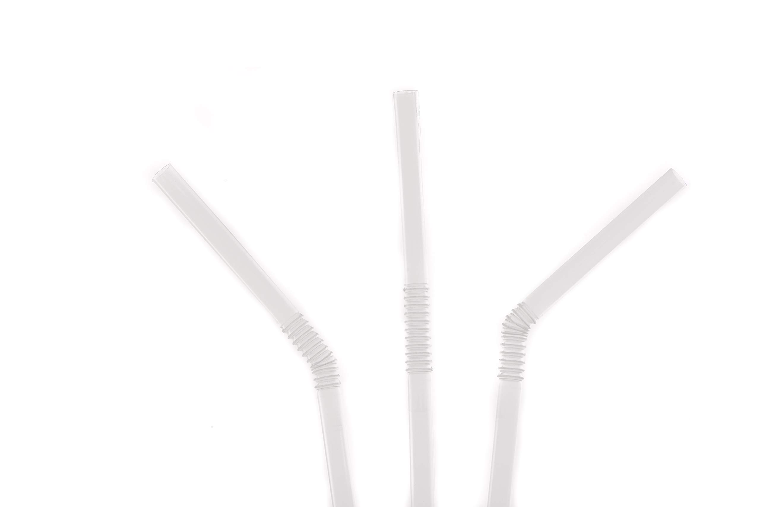 EcoQuality BPA-Free Flexible Plastic Drinking Straws - 2400 Individually Wrapped Clear Bendy Straws for Parties, Catering & Events | Bulk Disposable Straws for Smoothies, Cocktails & Birthday Celebrations
