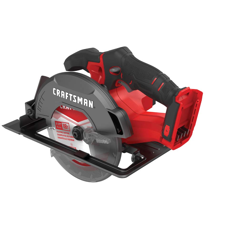 CRAFTSMAN V20 6-1/2 Inch Cordless Circular Saw (CMCS500B) - Bare Tool for Woodworking, DIY Projects & Home Renovations