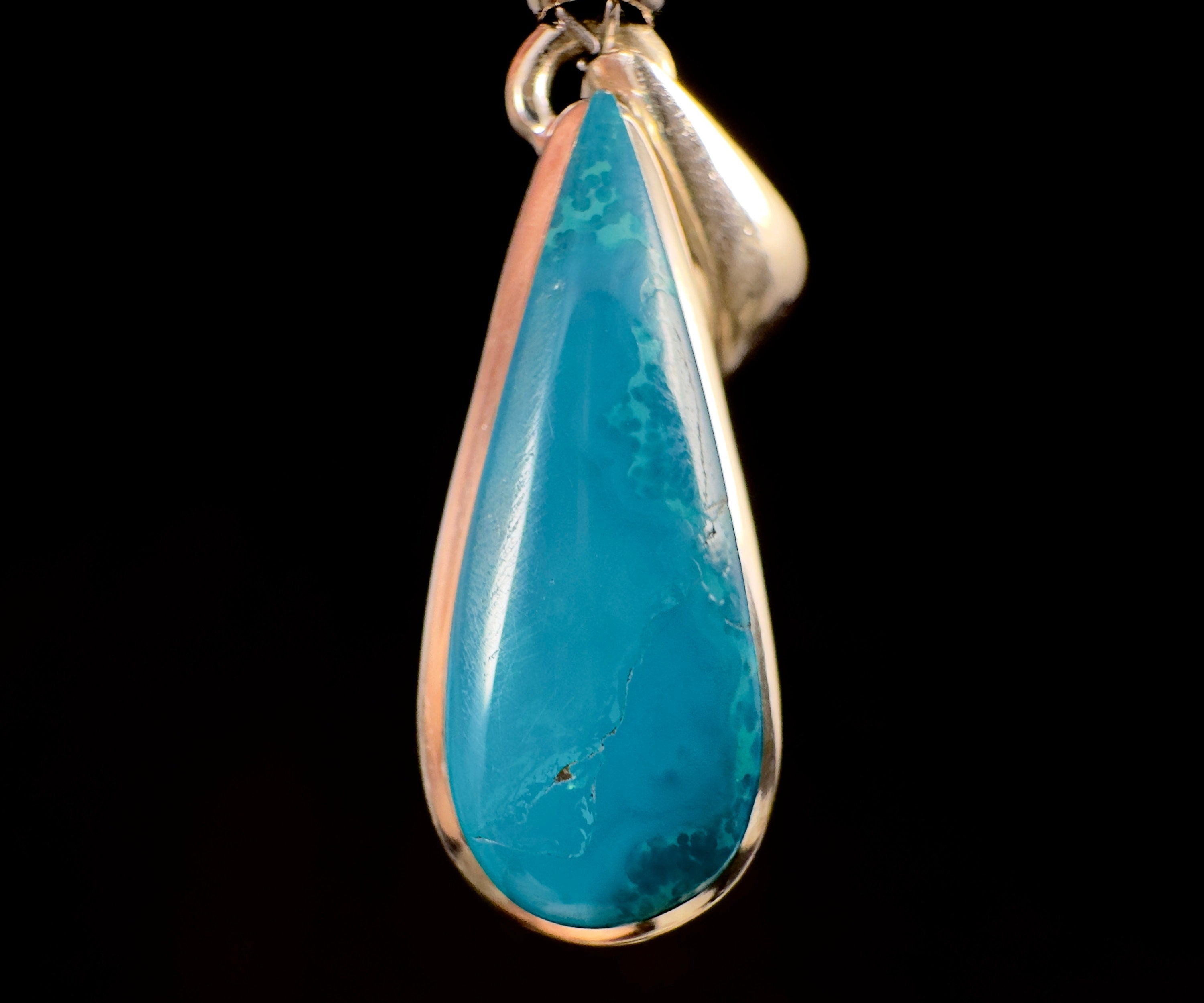 Authentic Chrysocolla Gemstone Pendant - Natural Gem Silica Cabochon in Open Back Bezel Setting (52860) | Healing Crystal Jewelry for Meditation, Energy Work & Spiritual Gifts