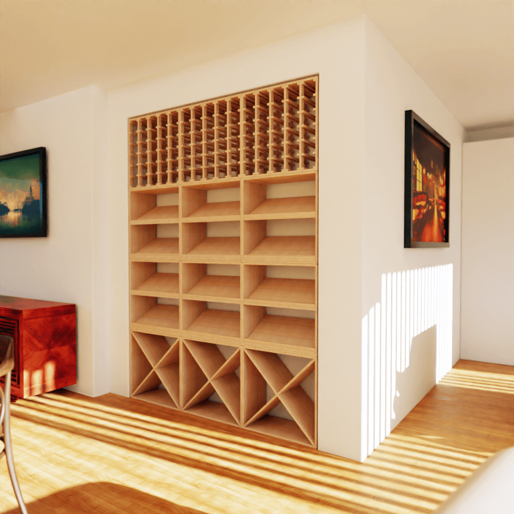56 Bottle Wine Display Cellar Kit - Premium Wooden Wine Rack for Home, Bar & Restaurant Storage - Perfect for Wine Enthusiasts & Entertaining Guests
