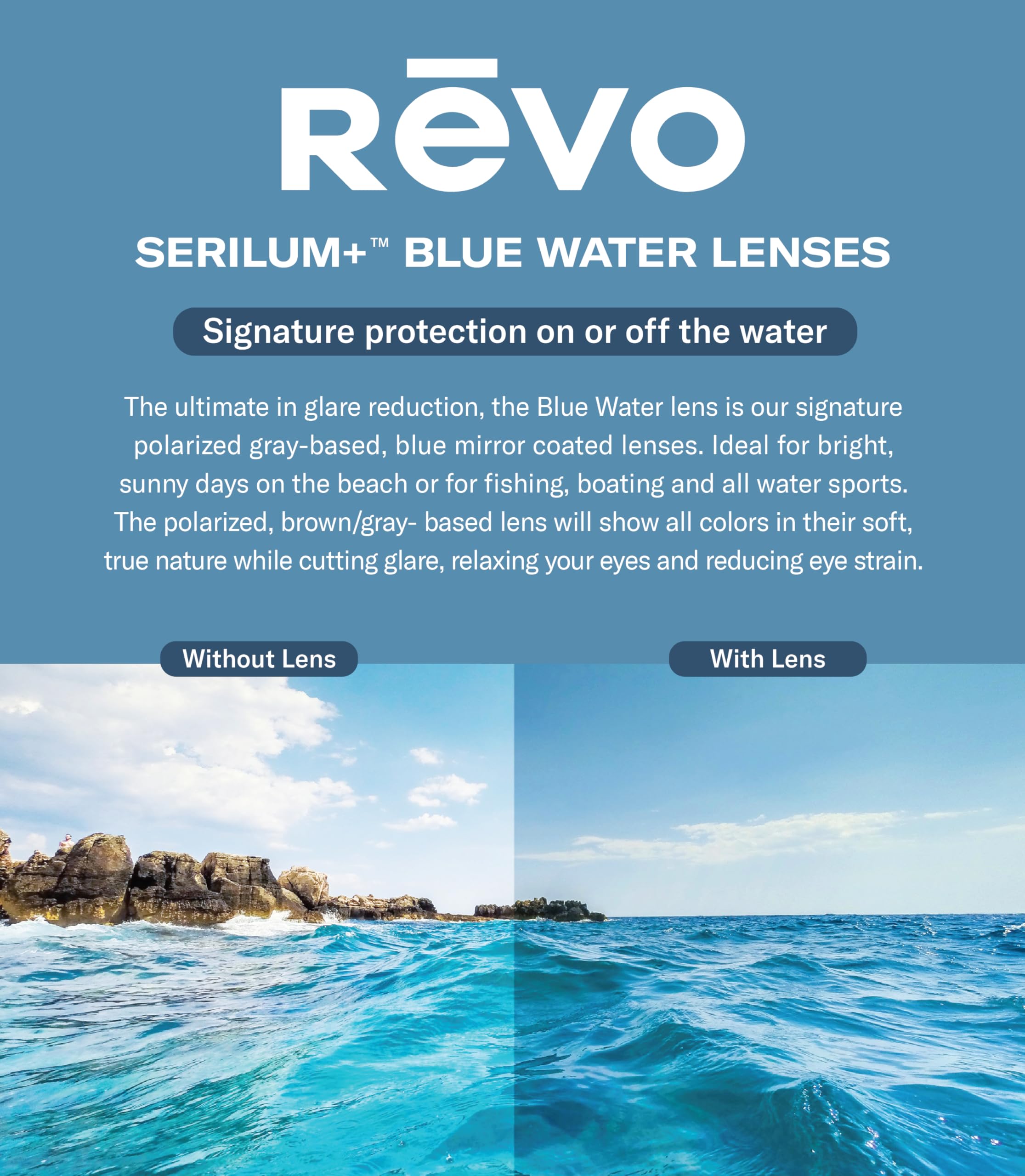 Revo Espen Polarized Sunglasses - Bendable Rectangle Wrap Frame for Men & Women - UV Protection for Driving, Running, and Outdoor Activities