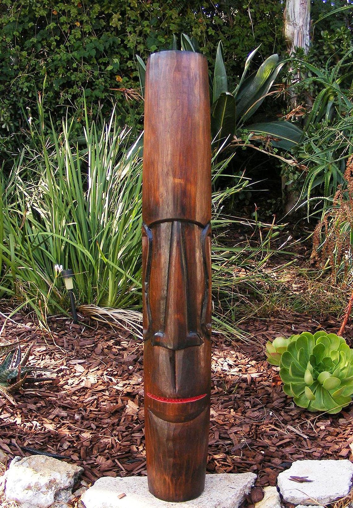 Easter Island Moai Wooden Tiki Mask - 39