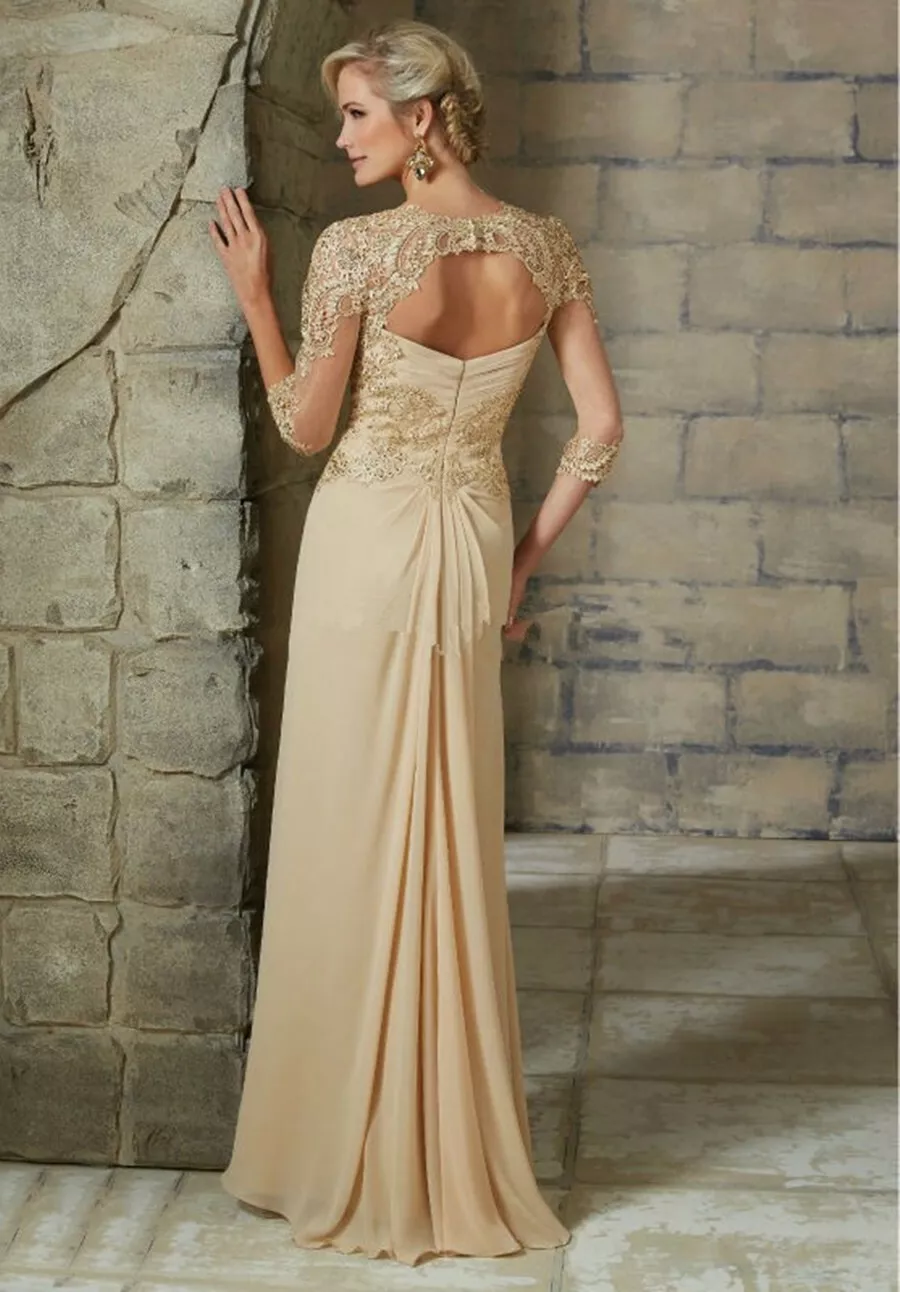 Elegant Champagne Mermaid Mother of The Bride Dress - Bridesmaid Prom Party Evening Gown J3551 for Weddings, Formal Events & Special Occasions