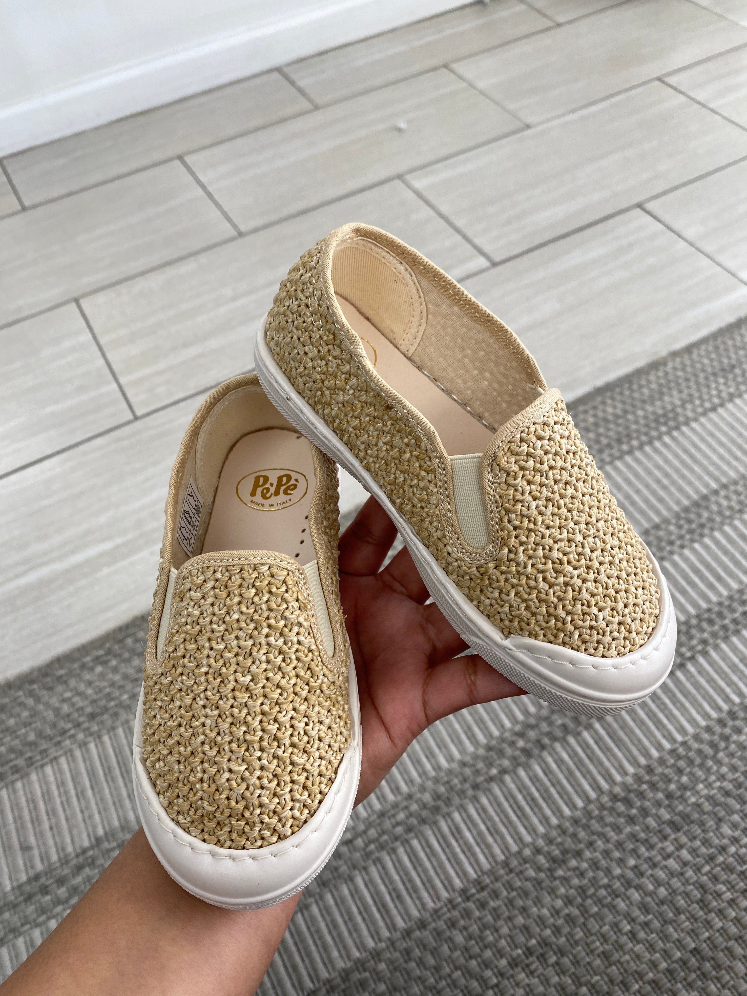 Pepe Tan Crochet Slip On Loafers for Women - Comfortable Handmade Knit Flats - Perfect for Spring, Summer, Office & Casual Outfits