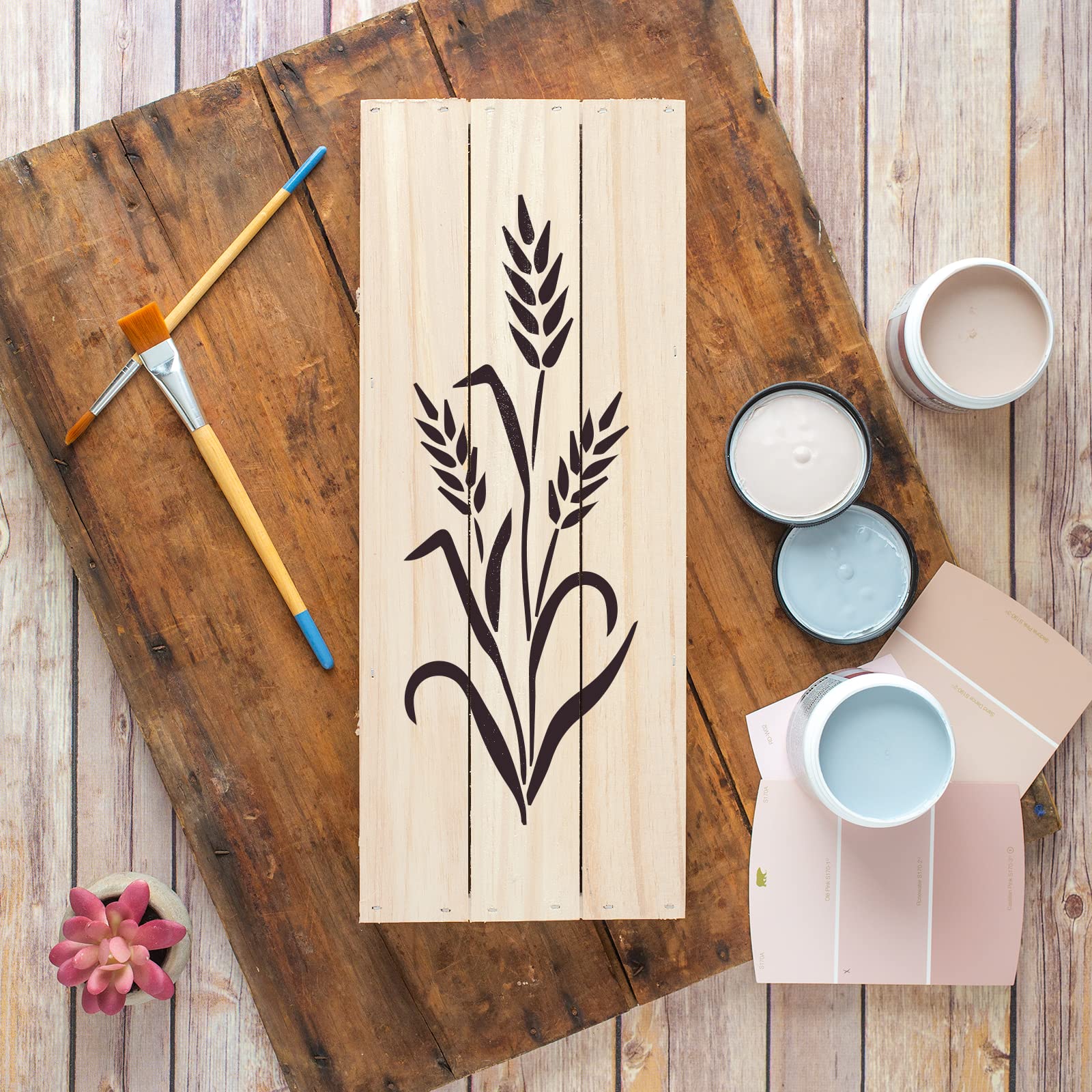 Premium Wheat Bread Stencils for Baking - Small Sourdough & Artisan Loaf Decorating Tools - Perfect for Homemade Bread, Cake & Cookie Designs