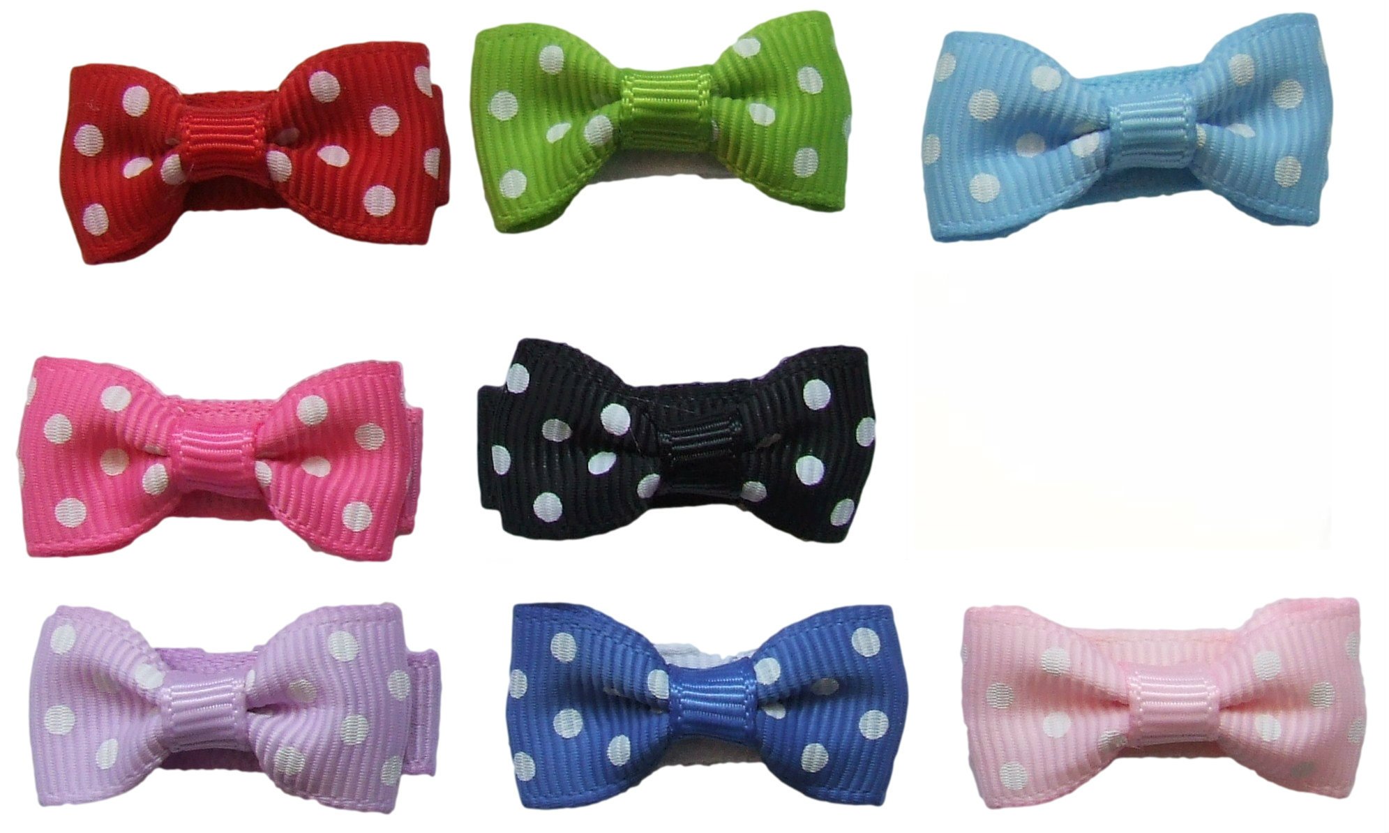 Set of 8 Polka Dot Hair Bows with Free Bow Holder - Baby Snap Clips for Girls | Perfect for Birthday Parties, School, and Special Occasions