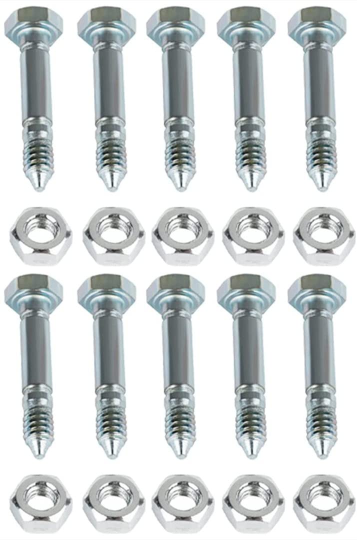 Ariens 532005 53200500 Snow Blower Replacement Shear Pins & Nuts - 10 Pack - Compatible with Ariens Snow Throwers - Perfect for Winter Maintenance and Emergency Repairs