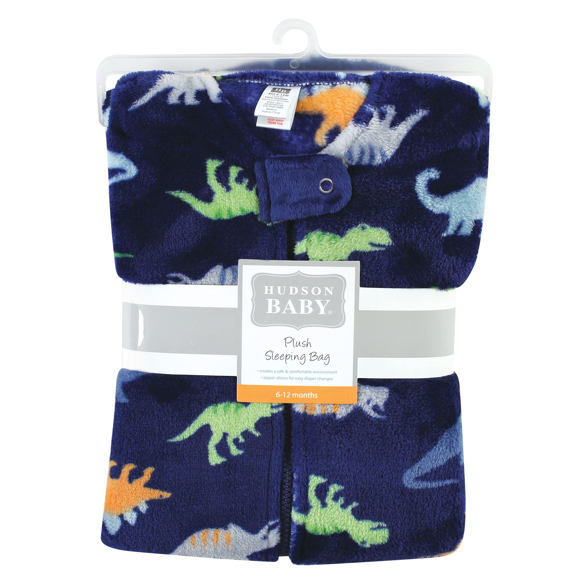 Hudson Baby Unisex Plush Sleeping Bag Sack Blanket - Dinosaur Design for Newborns 0-6 Months | Soft & Cozy Nursery Essential for Winter Nights & Daycare Naps