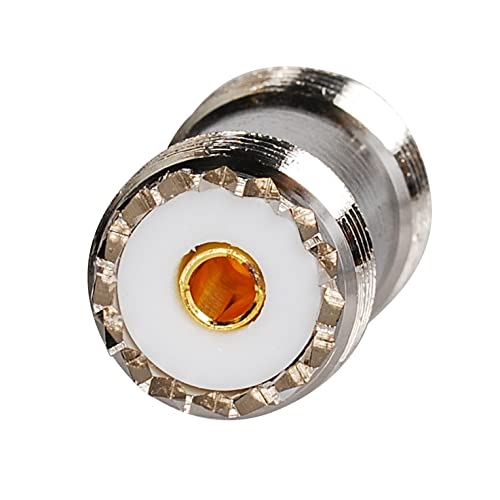 2-Pack UHF Male to F Female Coaxial Adapters - High-Quality RF Connectors for CCTV, TV Antenna, Satellite & Ham Radio Installations