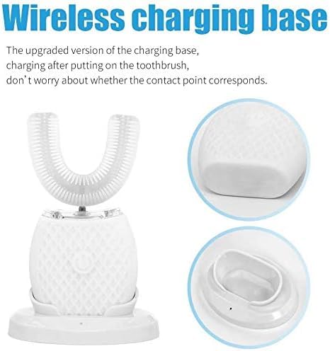 Automatic Ultrasonic Toothbrush - 360° Sonic Electric Toothbrush with Whitening, Waterproof & Rechargeable for Travel & Home Use | Perfect for Daily Oral Care & On-the-Go Hygiene (White)