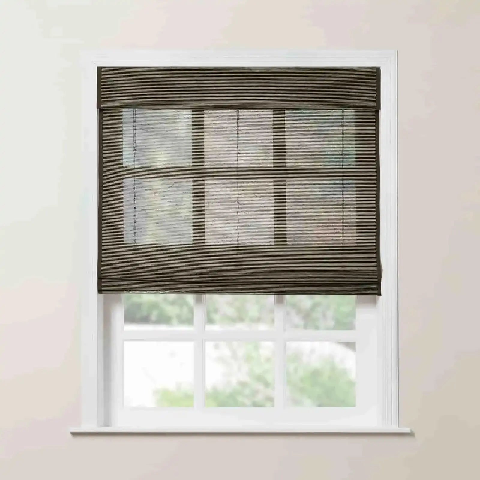 Rae Natural Flax Bamboo Woven Window Shade | Blackout Roller Blind for Privacy & Light Control | Perfect for Bedroom, Living Room & Office