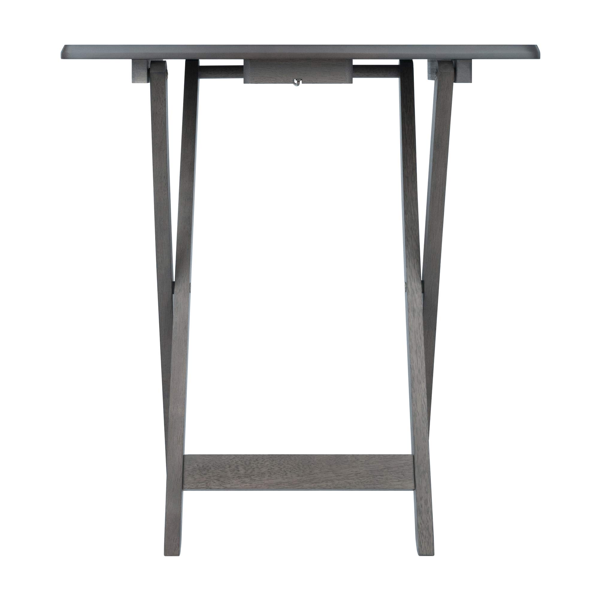 WINSOME Dorian Oversized 5-Piece Snack Table Set with Brown Base in Oyster Gray - 23.62