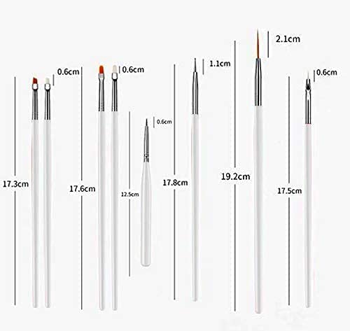 Premium 20-Piece Nail Art Brush Set - Professional Dotting Tools, Acrylic Nail Design Pens & Polish Brushes for Salon-Quality Manicures - Perfect for DIY Nail Art, Gel Polish Application & Creative Nail Designs