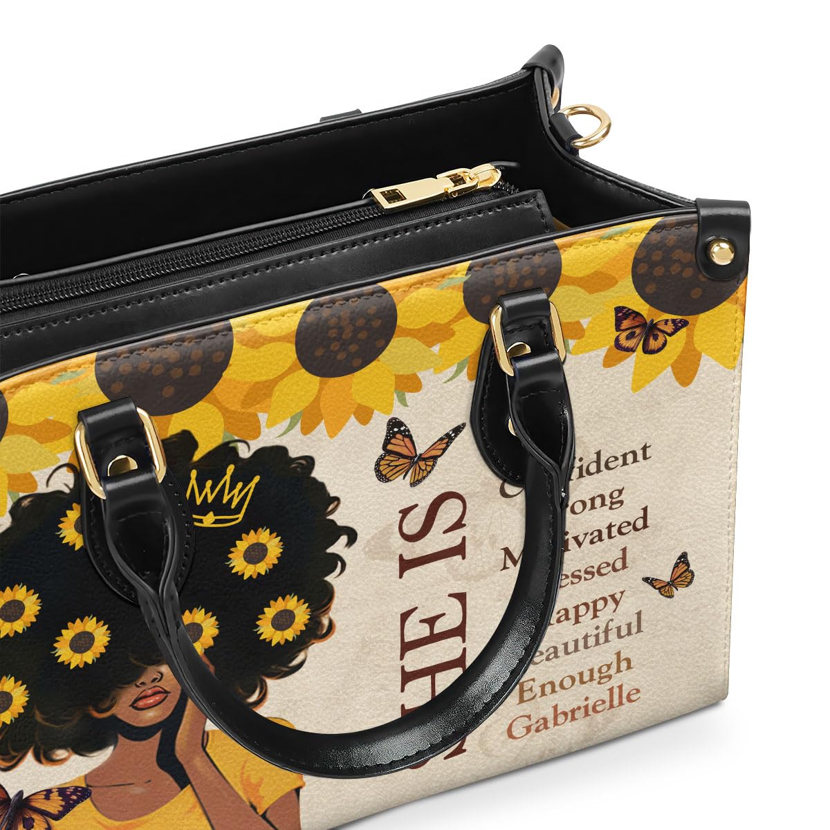 Custom Leather Handbag for African American Women - Unique Christmas Gift for Her - Perfect for Work, Parties & Special Occasions