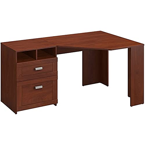 Atlin Designs Reversible Corner Desk for Home Office - Hansen Cherry Finish, Space-Saving L-Shaped Computer Desk for Small Spaces & Modern Workspaces